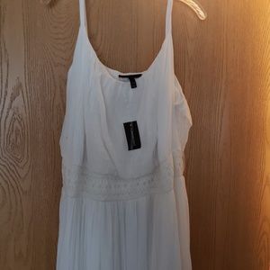 White spaghetti strap maxi dress.